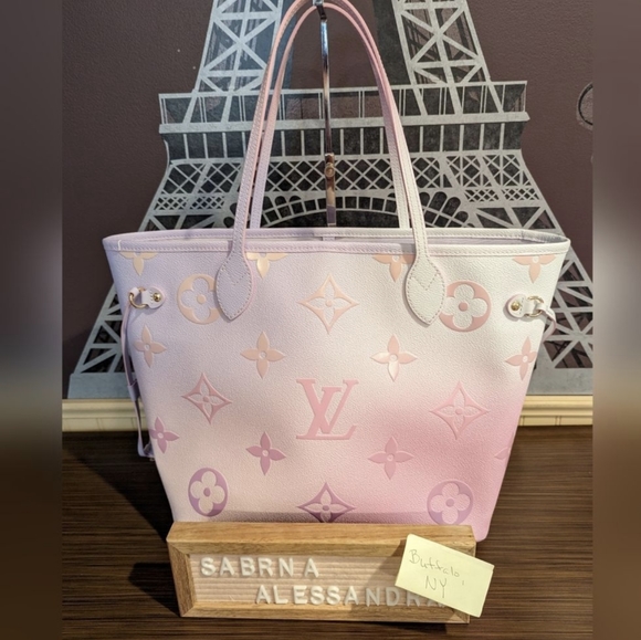 Louis Vuitton Monogram Spring In The City Neverfull MM/GM Pochette Sunrise Paste - Picture 10 of 10